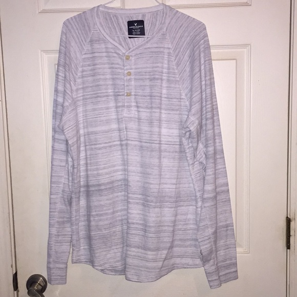 American Eagle Outfitters Other - AE Marled White Grey Thermal Long Sleeve Shirt